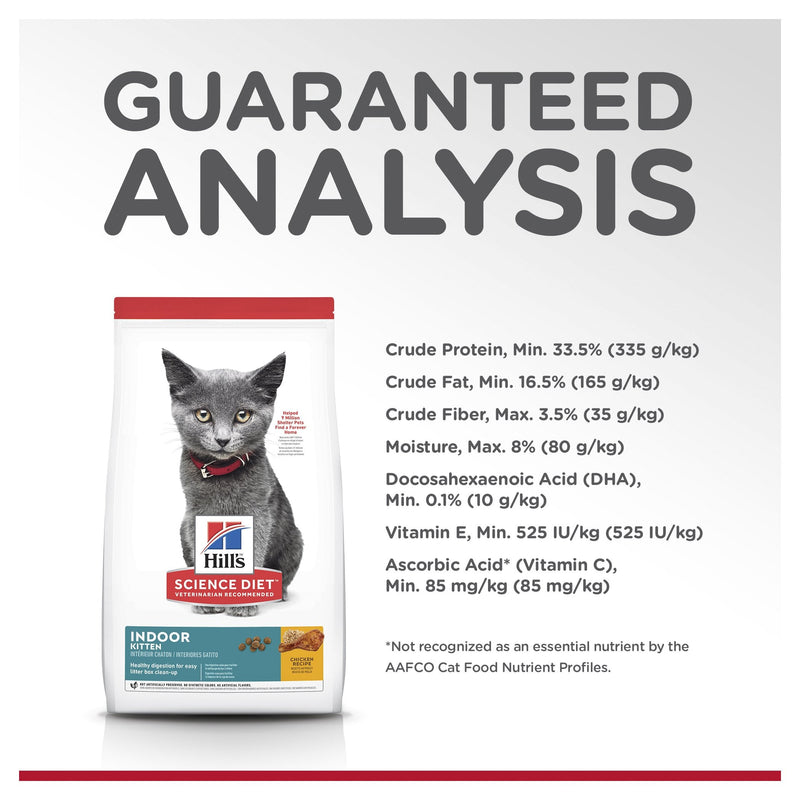 Hills Science Diet Indoor Kitten Dry Cat Food 1.58kg (+_+)