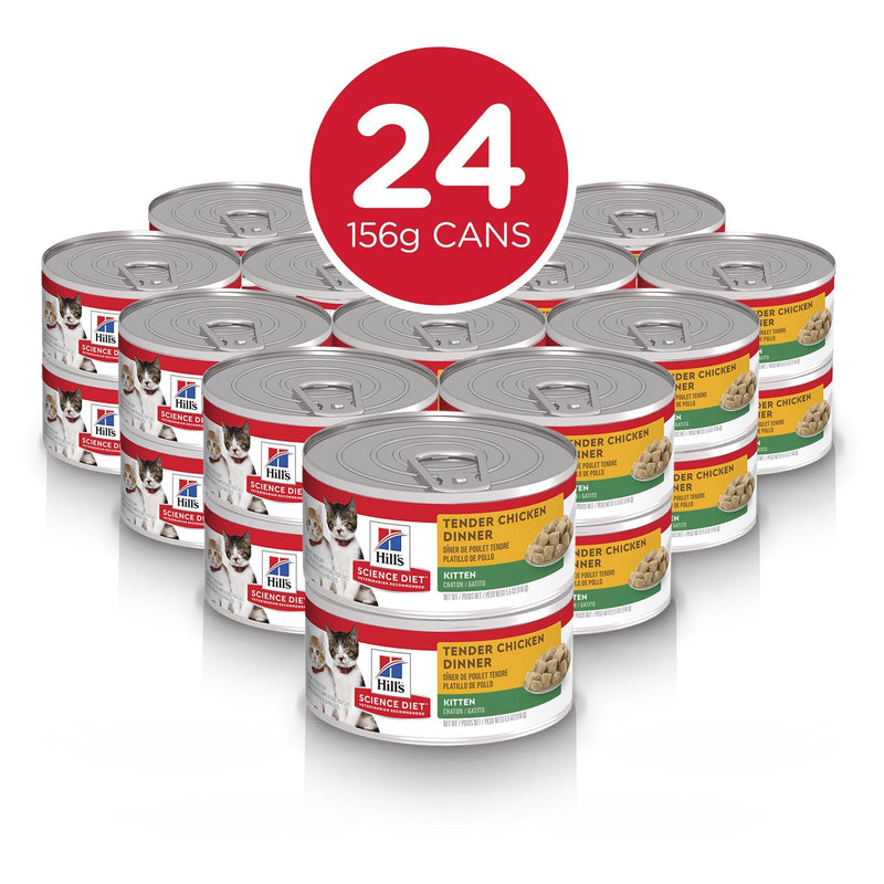 Hills Science Diet Kitten Tender Dinners Chicken Canned Cat Food 156g x 24 (+_+)