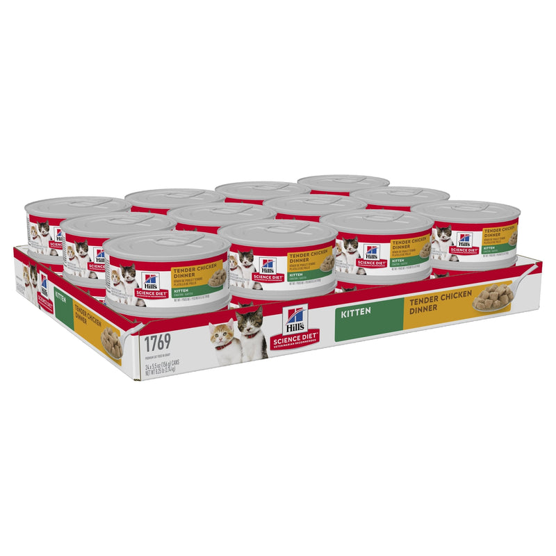 Hills Science Diet Kitten Tender Dinners Chicken Canned Cat Food 156g x 24 (+_+)-Habitat Pet Supplies