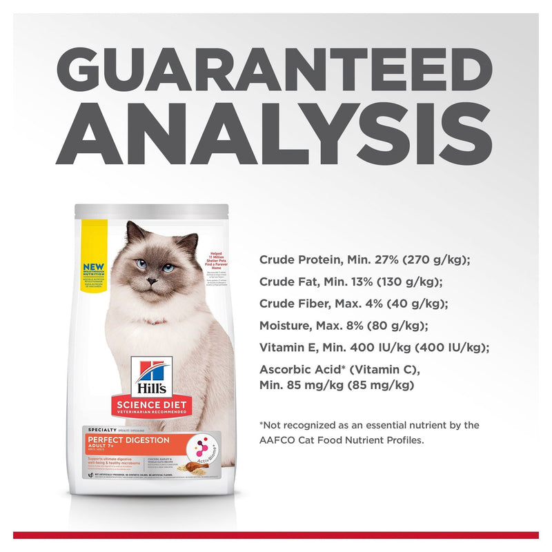 Hills Science Diet Perfect Digestion 7+ Dry Cat Food 2.72kg ^._.^