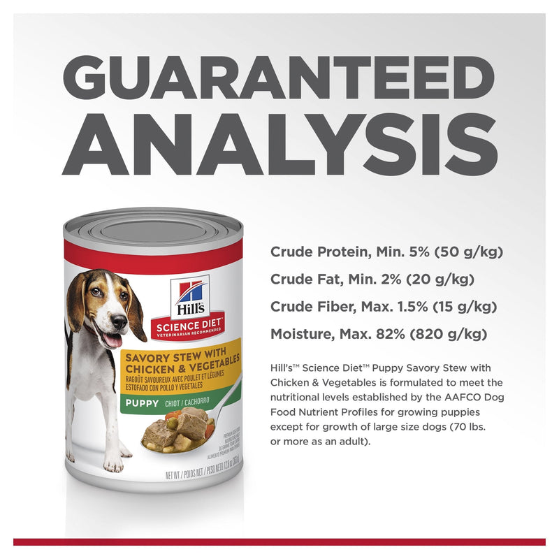 Hills Science Diet Puppy Savoury Stew Chicken and Vegetables Canned Dog Food 370g (+_+)