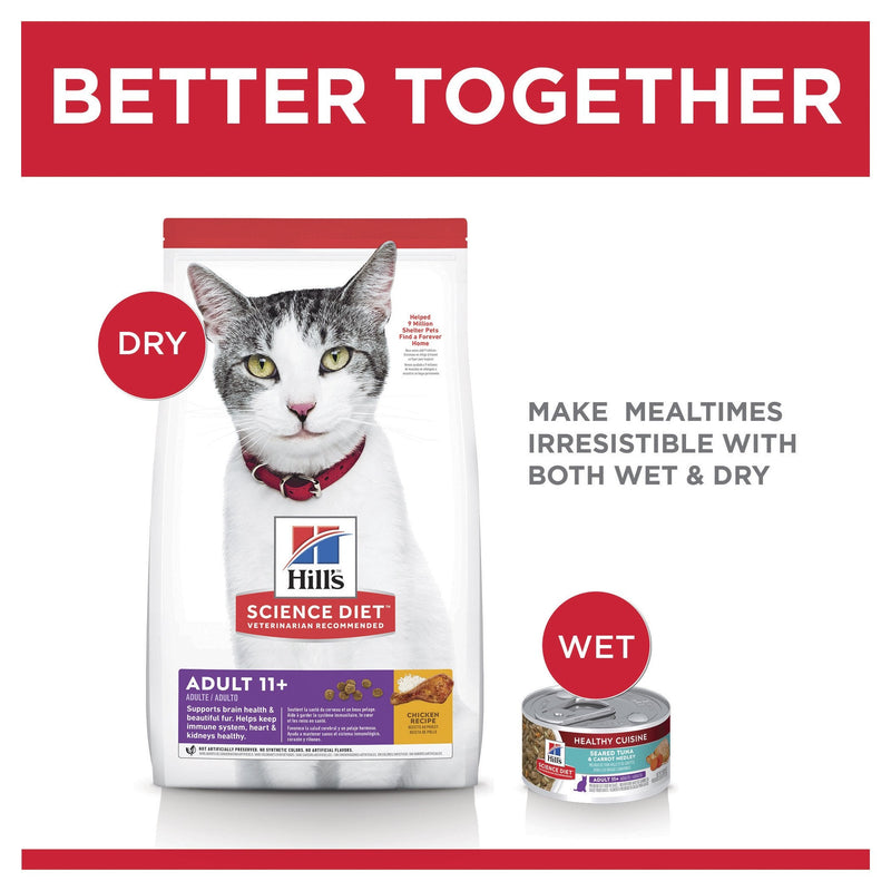 Hills Science Diet Senior Adult 11+ Dry Cat Food 3.17kg