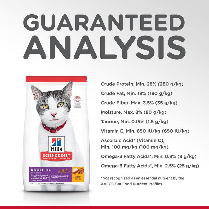 Hills Science Diet Senior Adult 11+ Dry Cat Food 3.17kg