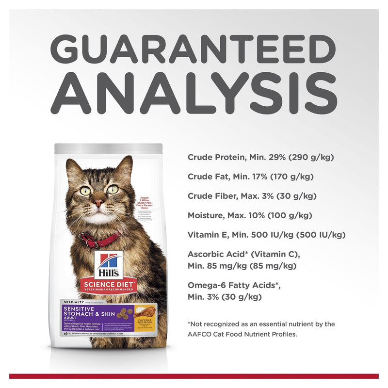 Hills Science Diet Sensitive Stomach and Skin Chicken and Rice Dry Cat Food 7.03kg ^._.^