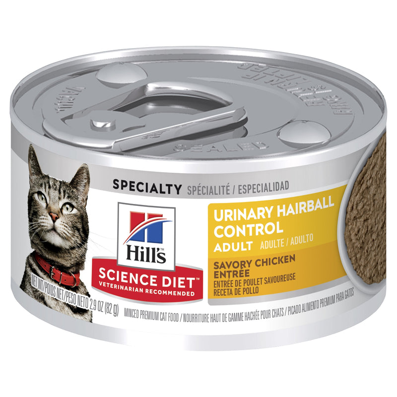 Hills Science Diet Urinary Hairball Control Adult Canned Cat Food 82g x 24
