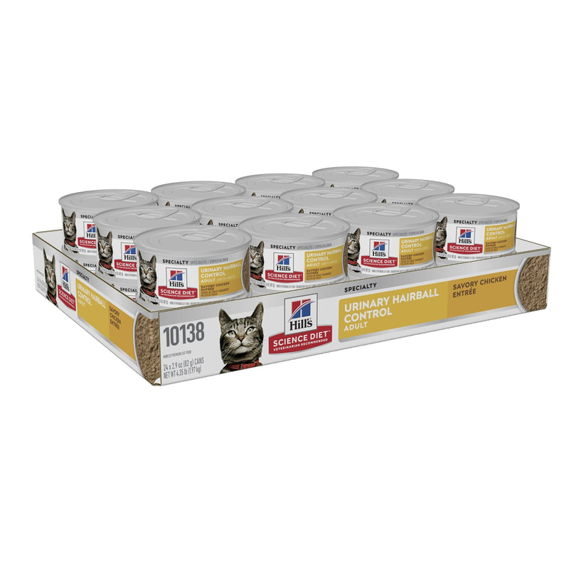 Hills Science Diet Urinary Hairball Control Adult Canned Cat Food 82g x 24 {)_(}-Habitat Pet Supplies