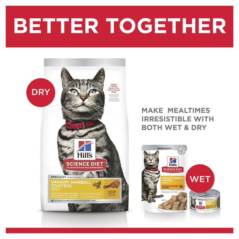 Hills Science Diet Urinary Hairball Control Adult Dry Cat Food 1.58kg ^._.^