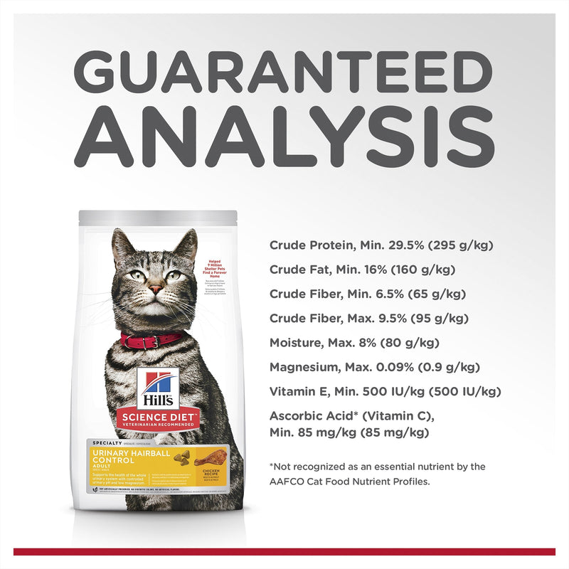 Hills Science Diet Urinary Hairball Control Adult Dry Cat Food 3.17kg