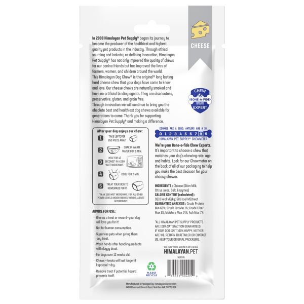 Himalayan Pet Supply Yaky Big Cheese Chew Dog Treat Extra Large (+_+)