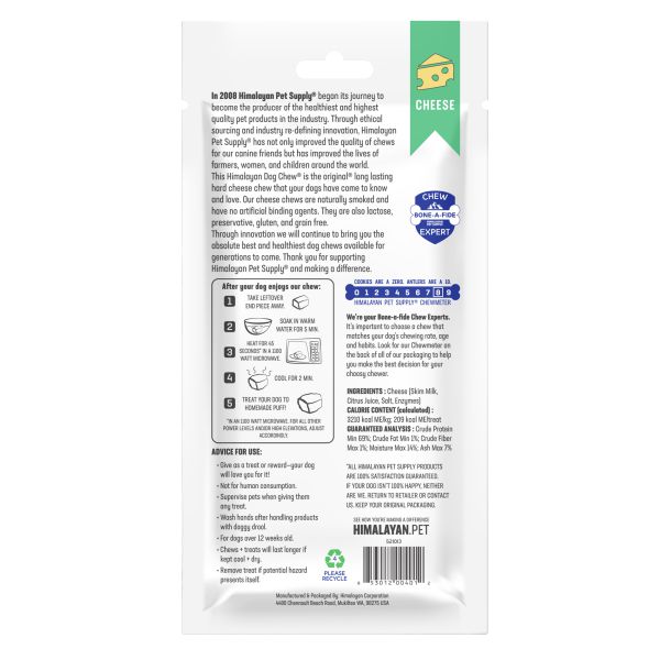 Himalayan Pet Supply Yaky Big Cheese Chew Dog Treat Medium (+_+)