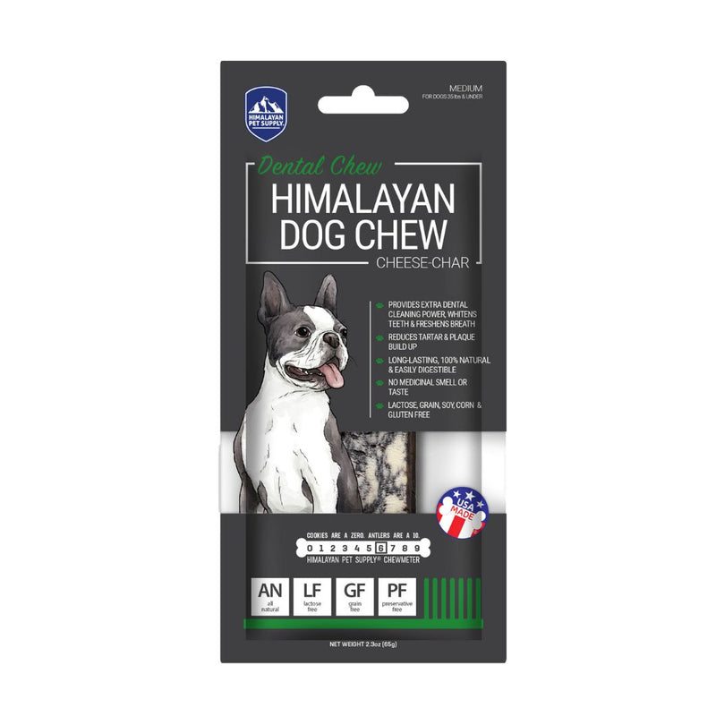 Himalayan Pet Supply Yaky Cheese Chew Charcoal Dog Treat Medium-Habitat Pet Supplies