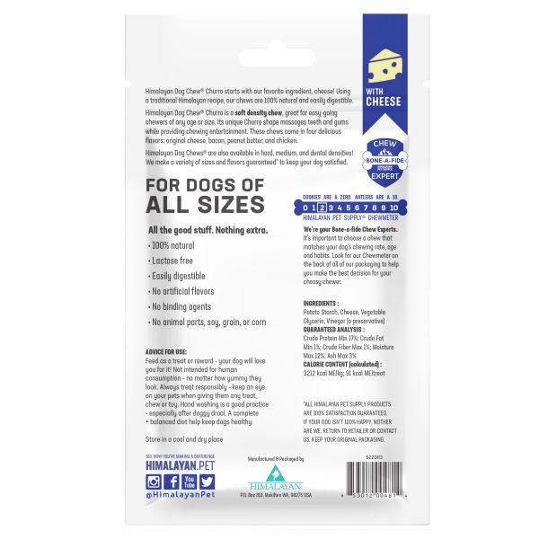 Himalayan Pet Supply Yaky Churro Cheese Dog Treats 4 Pack :->>
