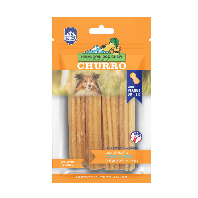 Himalayan Pet Supply Yaky Churro Peanut Butter Dog Treats 4 Pack-Habitat Pet Supplies