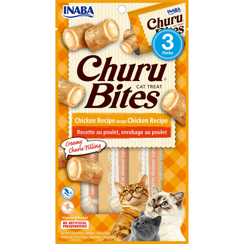 Inaba Churu Bites Chicken Wraps Cat Treats 30g (+_+)-Habitat Pet Supplies