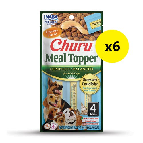 Inaba Churu Chicken and Cheese Meal Topper for Dogs 4 Pack x6 (+_+)-Habitat Pet Supplies