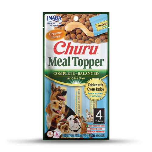 Inaba Churu Chicken and Cheese Meal Topper for Dogs 4 Pack (+_+)-Habitat Pet Supplies