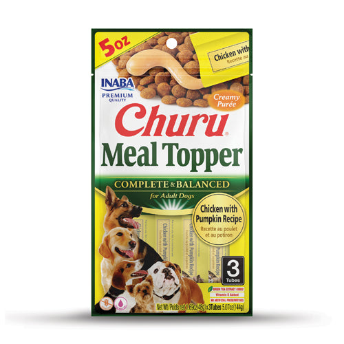Inaba Churu Chicken and Pumpkin Meal Topper for Dogs 3 Pack x6 (+_+)