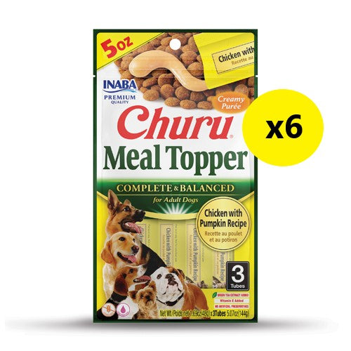 Inaba Churu Chicken and Pumpkin Meal Topper for Dogs 3 Pack x6 (+_+)-Habitat Pet Supplies