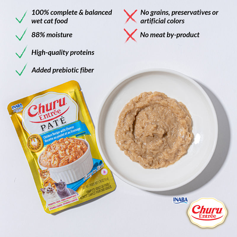 Inaba Churu Entrée Pate Complete and Balanced Cat Food Chicken Recipe Pouch 50g x6
