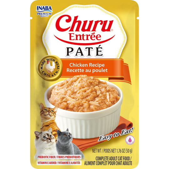 Inaba Churu Entrée Pate Complete and Balanced Cat Food Chicken Recipe Pouch 50g x6