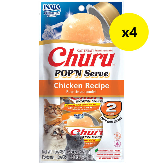Inaba Churu Pop N Serve Chicken Jelly Treat for Cats 2 Pack x4