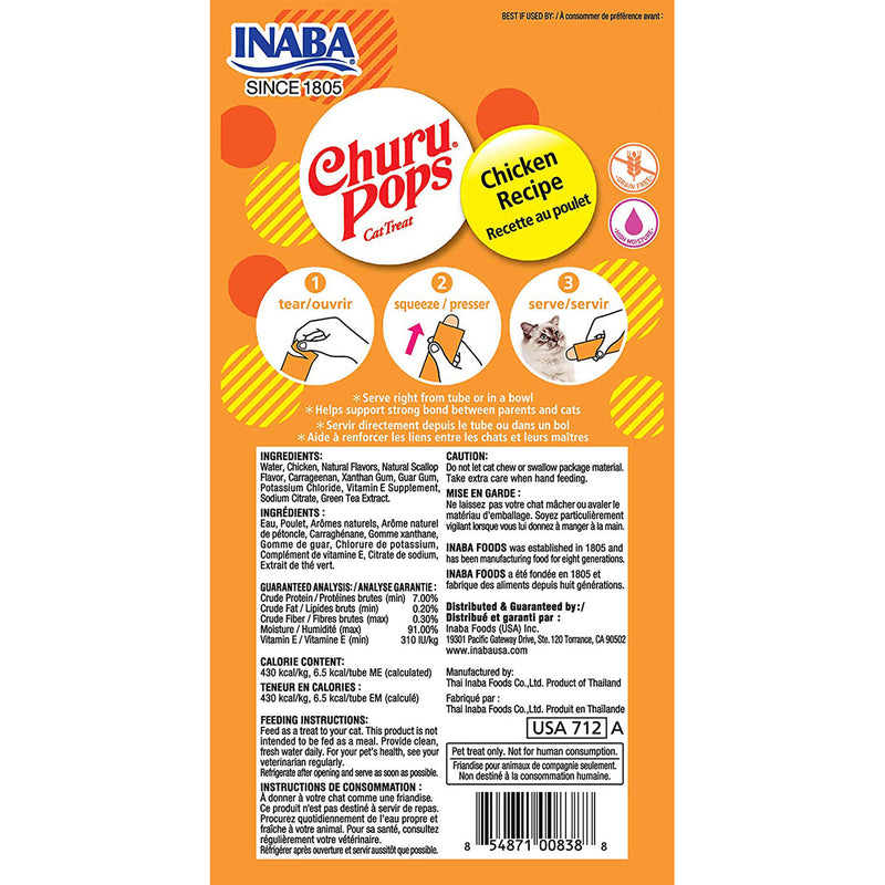 Inaba Churu Pops Chicken Cat Treats 60g :->>