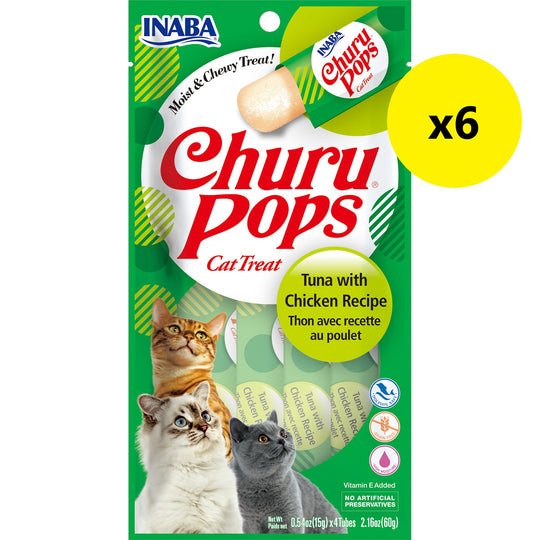 Inaba Churu Pops Tuna with Chicken Cat Treats 60g x 6