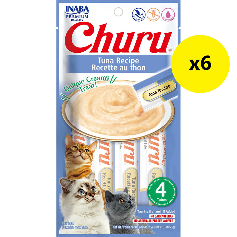Inaba Churu Puree Tuna Cat Treats 56g x 6 :->>-Habitat Pet Supplies