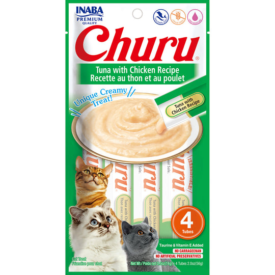 Inaba Churu Puree Tuna with Chicken Cat Treats 56g