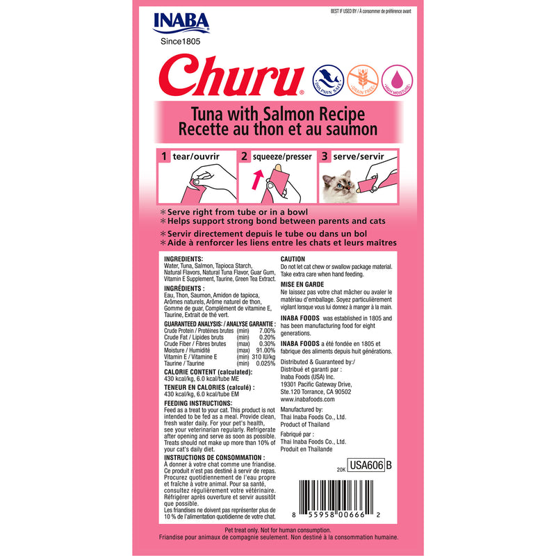 Inaba Churu Puree Tuna with Salmon Cat Treats 56g x 6 :->>