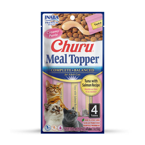 Inaba Churu Tuna and Salmon Meal Topper for Cats 4 Pack x6 (+_+)
