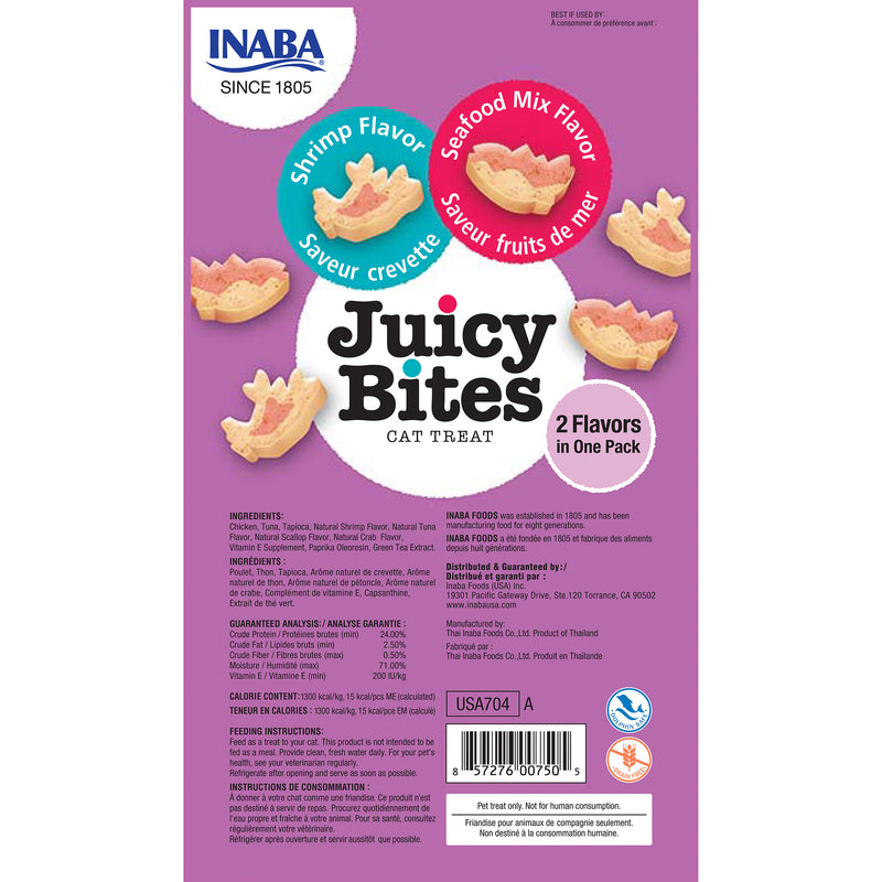 Inaba Juicy Bites Shrimp and Seafood Mix Cat Treats 34g x 6 :->>