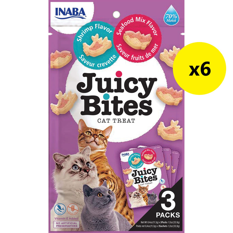 Inaba Juicy Bites Shrimp and Seafood Mix Cat Treats 34g x 6 :->>-Habitat Pet Supplies