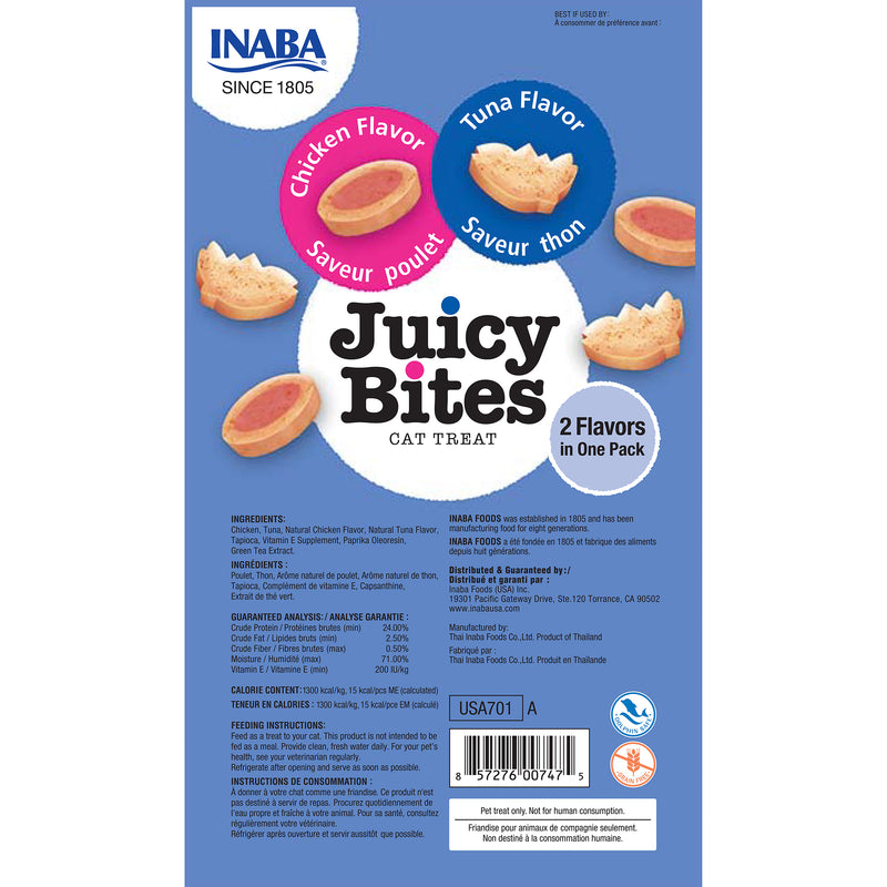 Inaba Juicy Bites Tuna and Chicken Cat Treats 34g x 6 :->>