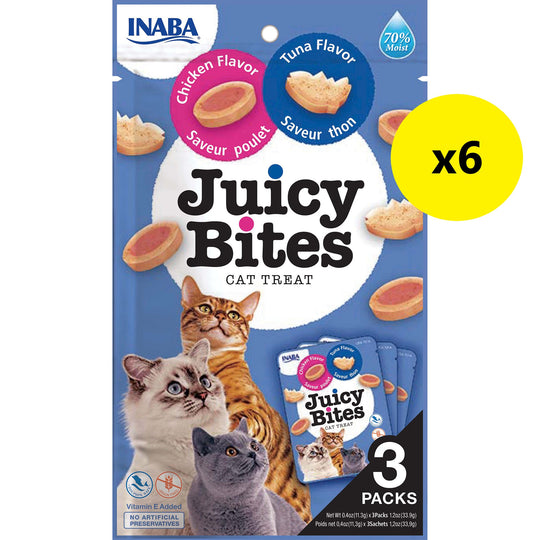 Inaba Juicy Bites Tuna and Chicken Cat Treats 34g x 6
