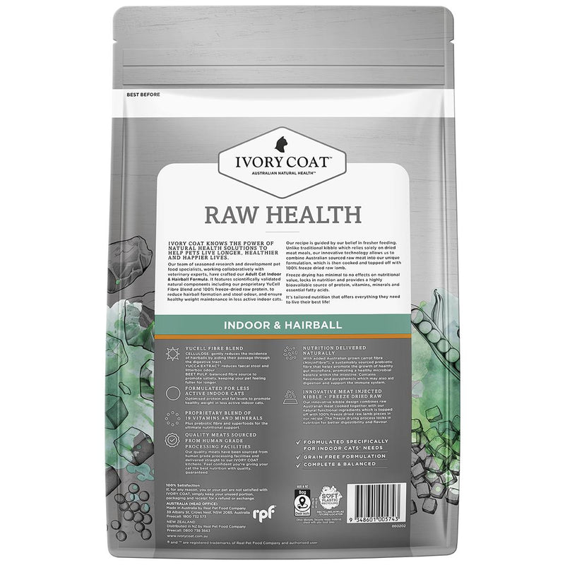 Ivory Coat Raw Health Adult Cat Indoor Dry Food with Freeze Dried Chicken Pieces 2kg :->>