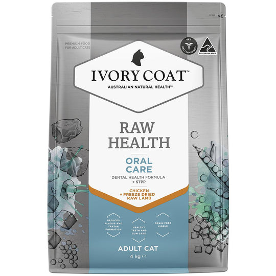 Ivory Coat Raw Health Adult Cat Oral Care Dry Food with Freeze Dried Chicken Pieces 4kg