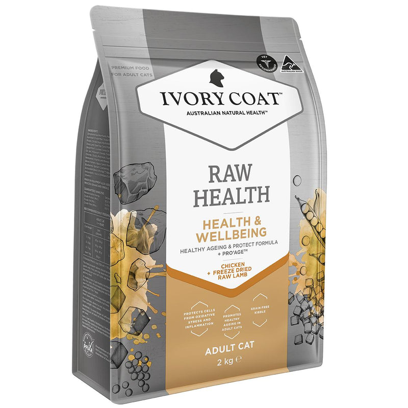 Ivory Coat Raw Health Adult Cat Vitality Dry Food with Freeze Dried Chicken Pieces 2kg :->>