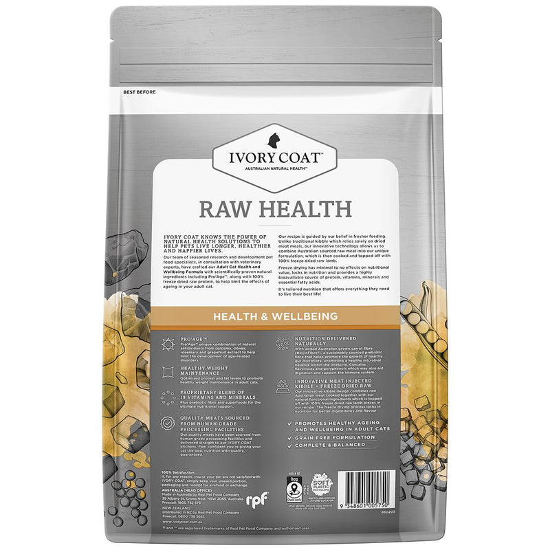Ivory Coat Raw Health Adult Cat Vitality Dry Food with Freeze Dried Chicken Pieces 2kg :->>