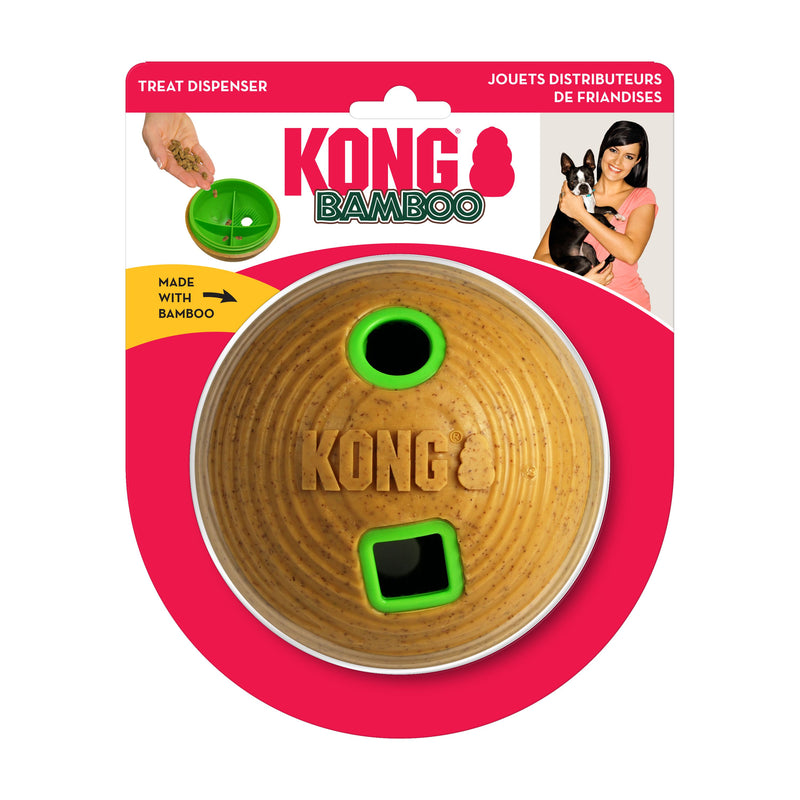 KONG Bamboo Feeder Ball Medium Dog Toy (+_+)-Habitat Pet Supplies