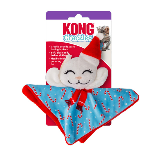 KONG Christmas Crackles Santa Kitty Cat Toy