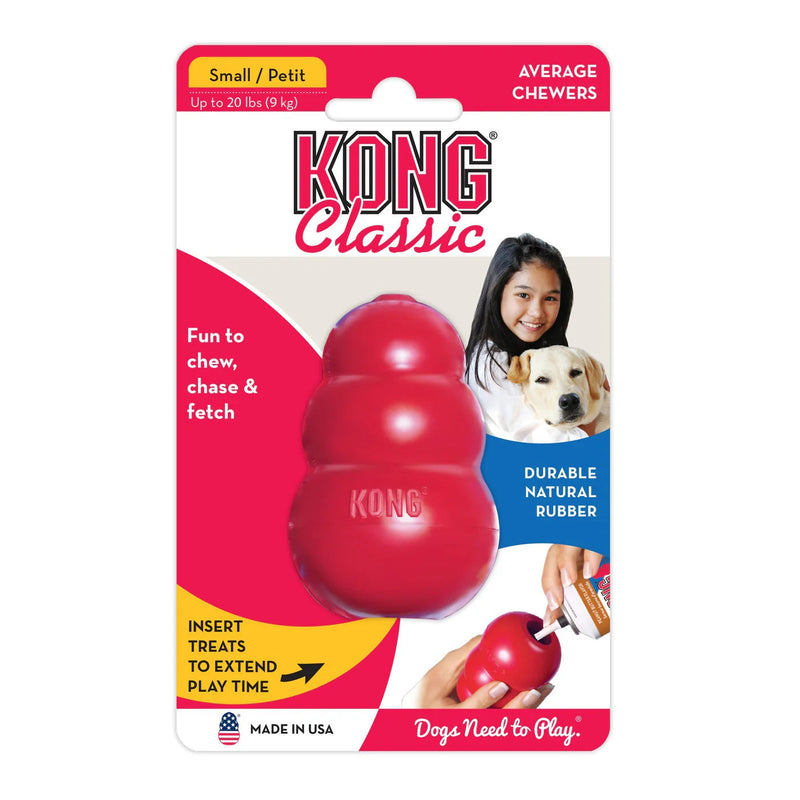 KONG Classic Small Dog Toy Easy Treat and Cleaning Brush Bundle