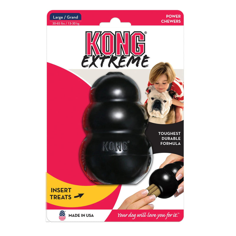 KONG Extreme Large Dog Toy Easy Treat and Cleaning Brush Bundle