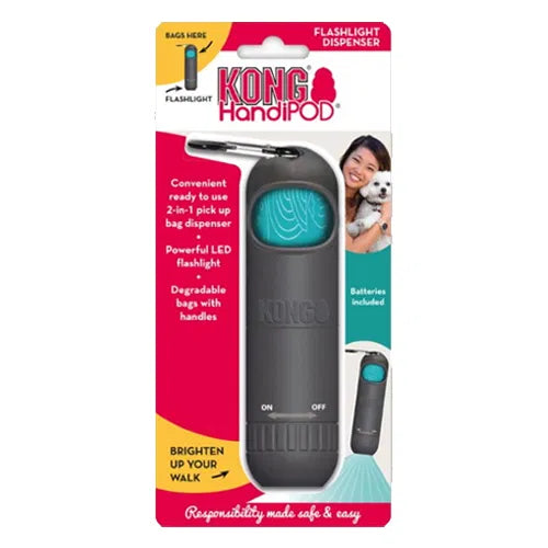 KONG Handipod Regular Pick Up Bag and Flashlight *!*!*-Habitat Pet Supplies