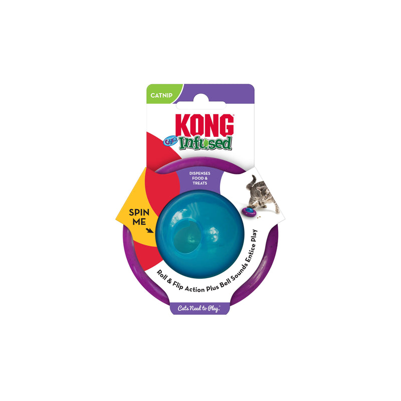 KONG Infused Gyro Interactive Treat Dispensing Cat Toy-Habitat Pet Supplies