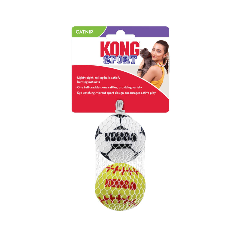 KONG Sport Balls Cat Toy 2 Pack-Habitat Pet Supplies