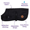 Kazoo Apparel Adventure Coat with Harness Hatch Black Extra Small