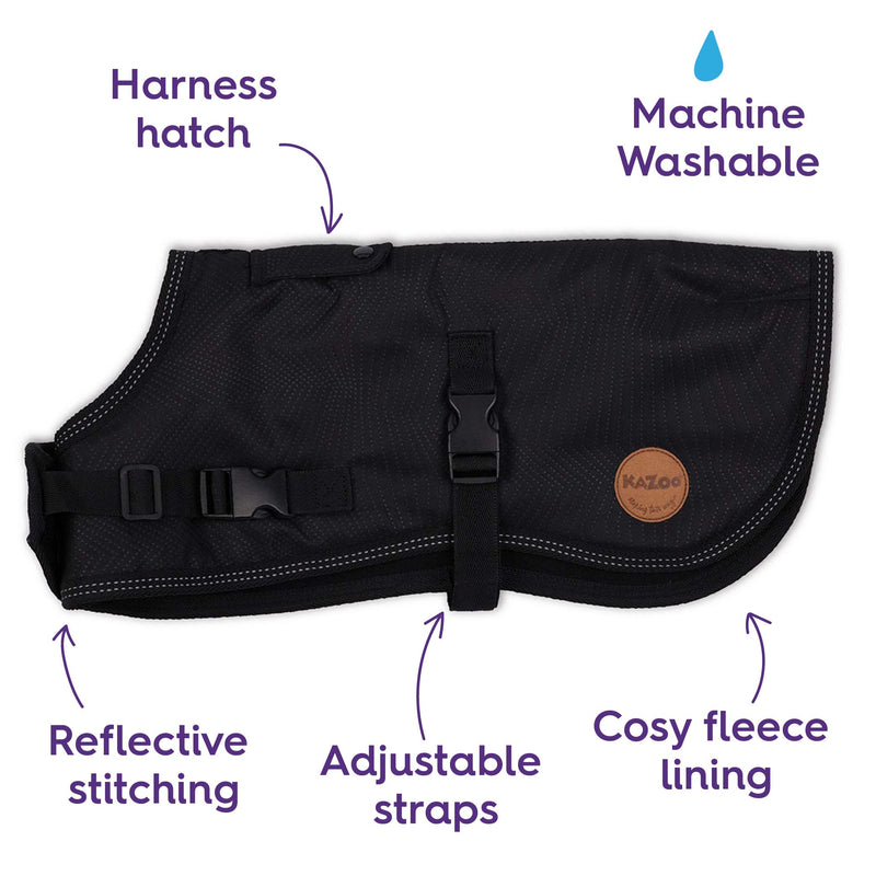 Kazoo Apparel Adventure Coat with Harness Hatch Black Large