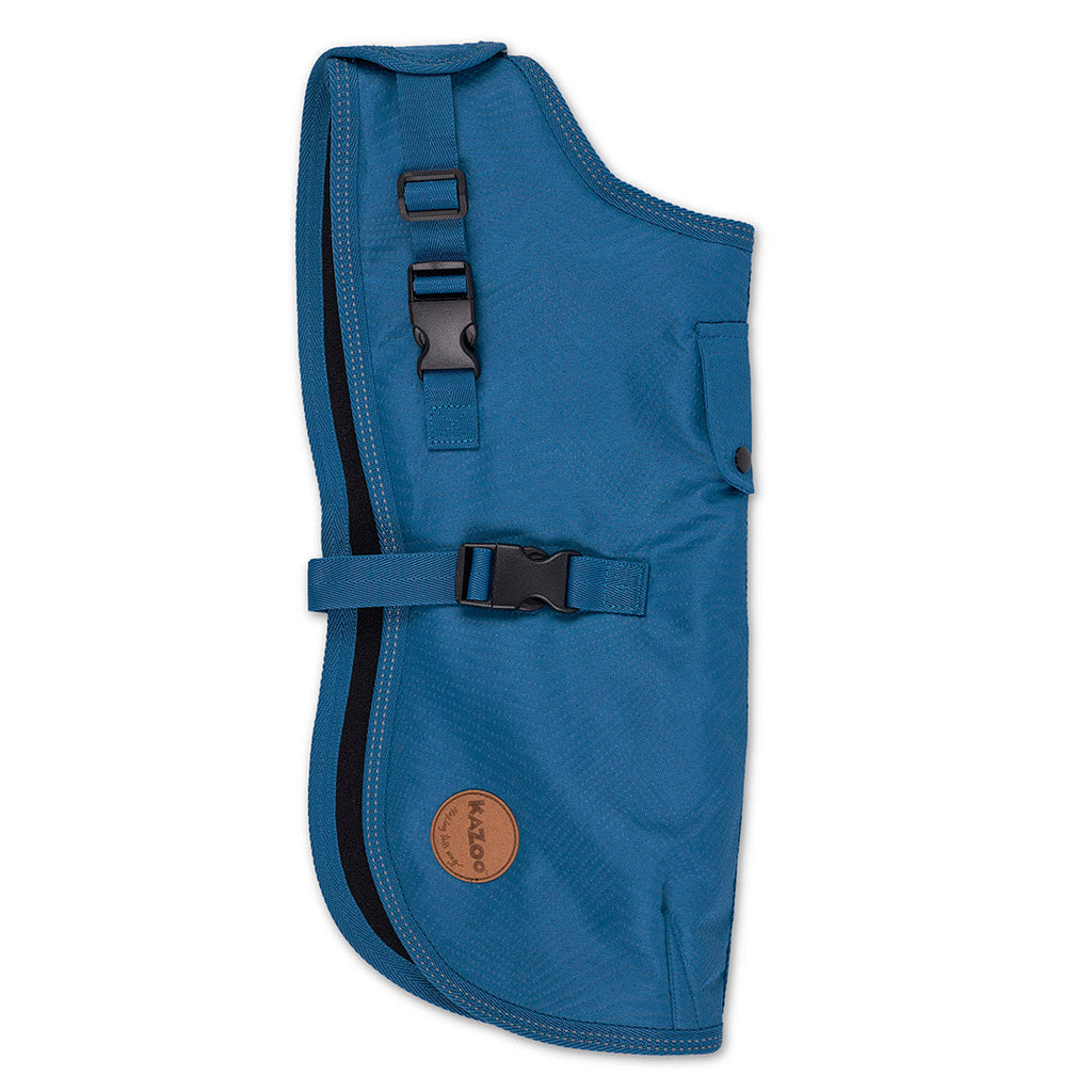 Kazoo Apparel Adventure Coat with Harness Hatch Blue Intermediate 53cm-Habitat Pet Supplies