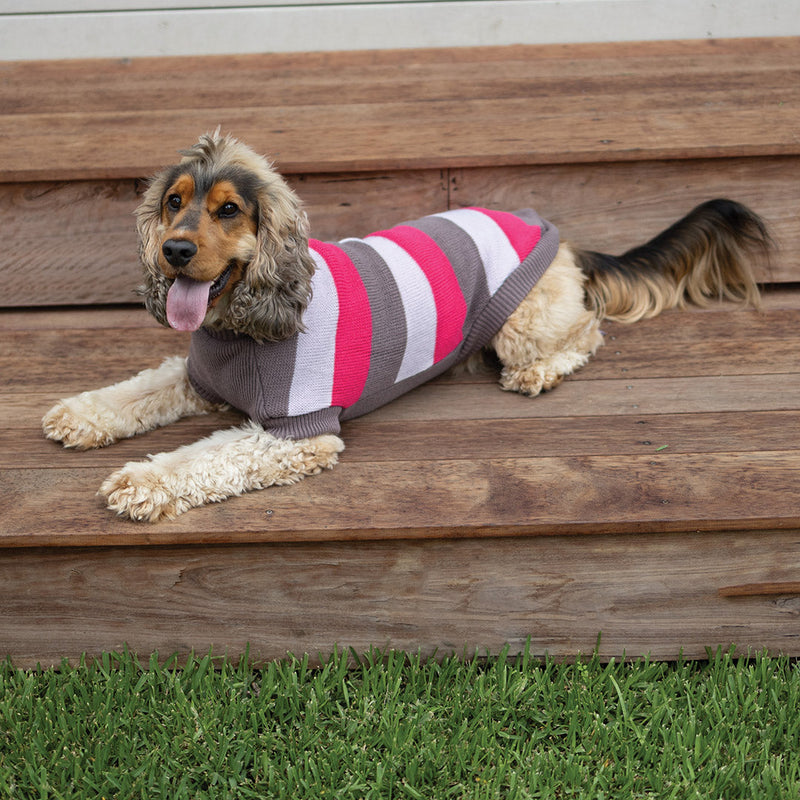 Kazoo Apparel Knit Chestie Jumper Pink Stripe Extra Extra Large 72.5cm